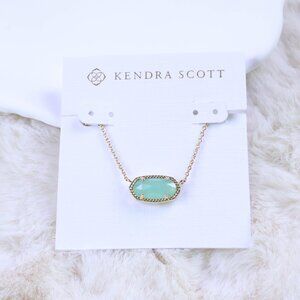 New Kendra Scott Elisa Chalcedony Glass Gold Necklace